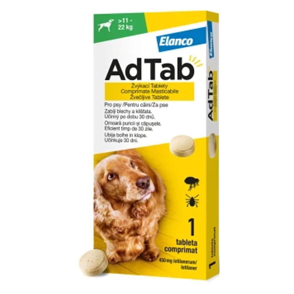 ADTAB 450 mg žuvacia tableta pre psov od 11–22 kg 1 kus