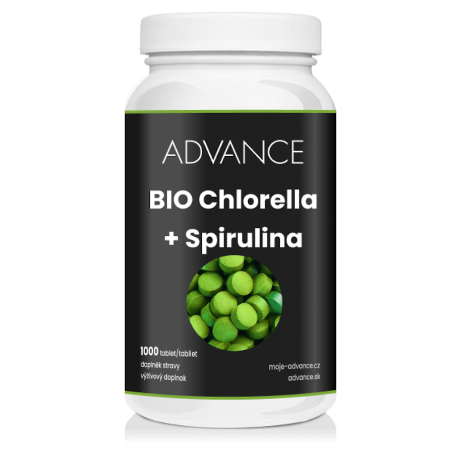 Advance Chlorella + Spirulina tablety na detoxikáciu organizmu a podporu imunity 1000 tbl kúpite na Mojalekaren.sk