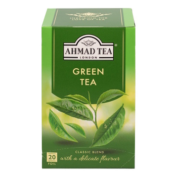 AHMAD Green Tea 20x2g (Zelené čaje) - Jednodruhové, Zelené