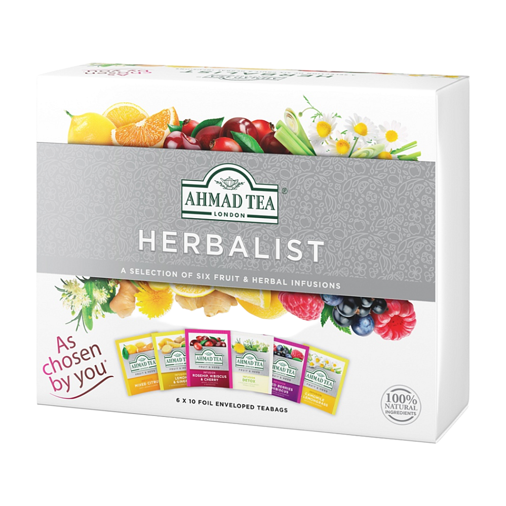 AHMAD TEA Herbalist bylinné a zelené čaje 60 sáčkov