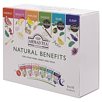 AHMAD TEA Natural benefits selection bylinné a zelené čaje 60 sáčkov