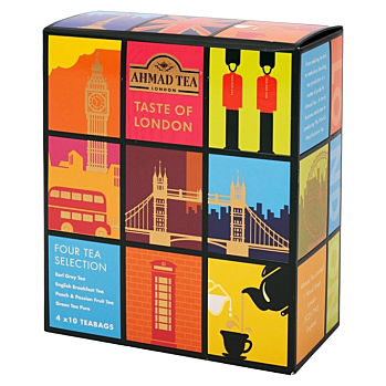 AHMAD TEA Taste of London čierne a zelené čaje 40 vrecúšok (Čierne čaje) - Čierne, Jednodruhové