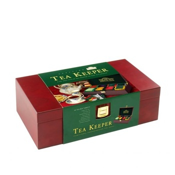 AHMAD TEA Tea Keeper drevená kazeta čiernych a zelených čajov 80 sáčkov