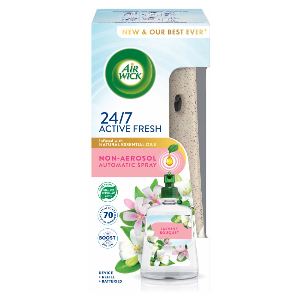 AIR WICK Active Fresh Automatický difuzér a náplň na vodnej báze Jazmínové kvety 228 ml