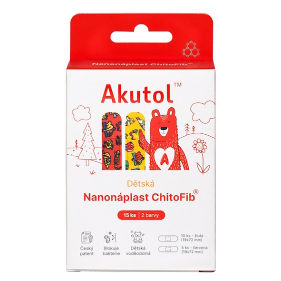 AKUTOL® Nanonáplasť ChitoFib® detské balenie 15 kusov