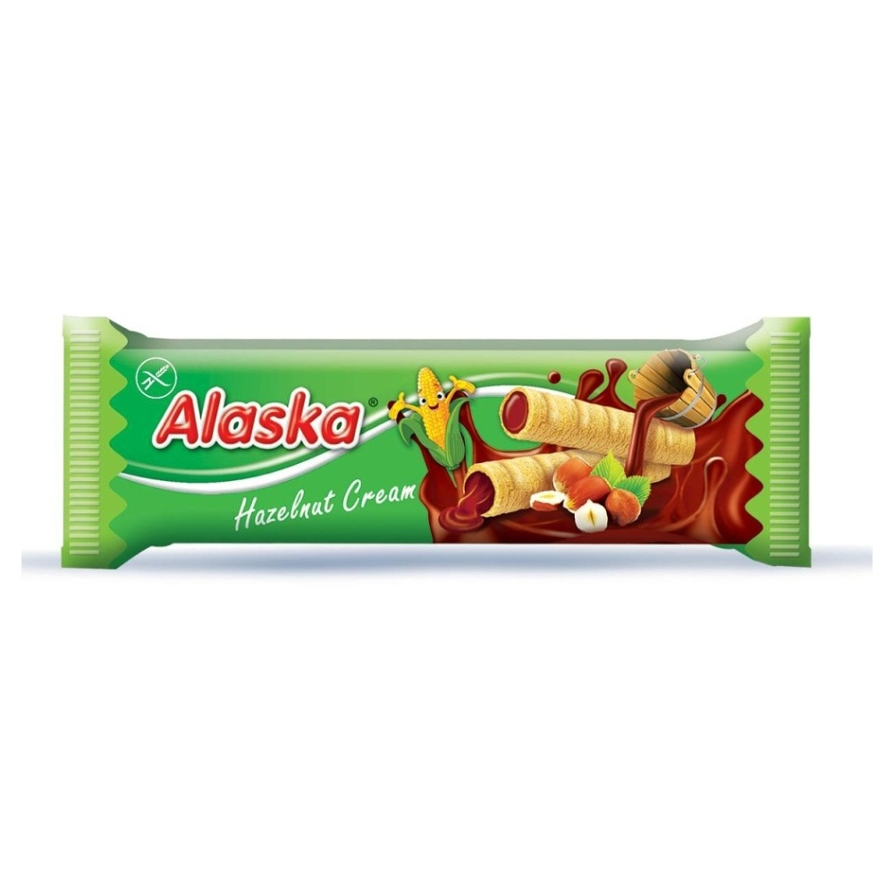 E-shop ALASKA Kukuričné trubičky bez lepku lieskovoorieškové 18 g