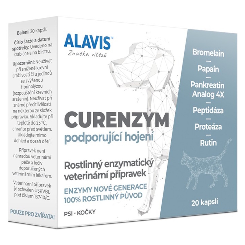 ALAVIS CURENZYM ENZYMOTERAPIA pre psy a mačky 20 kapsúl