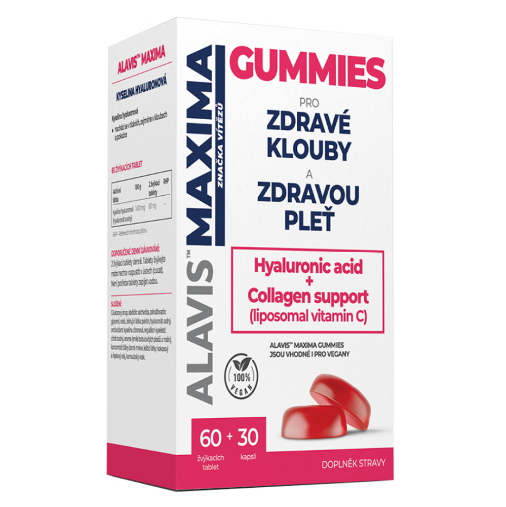 Alavis Maxima GUMMIES Vitamin C+D3 tablety a kapsuly na kĺby, väzy a kožu 90 ks