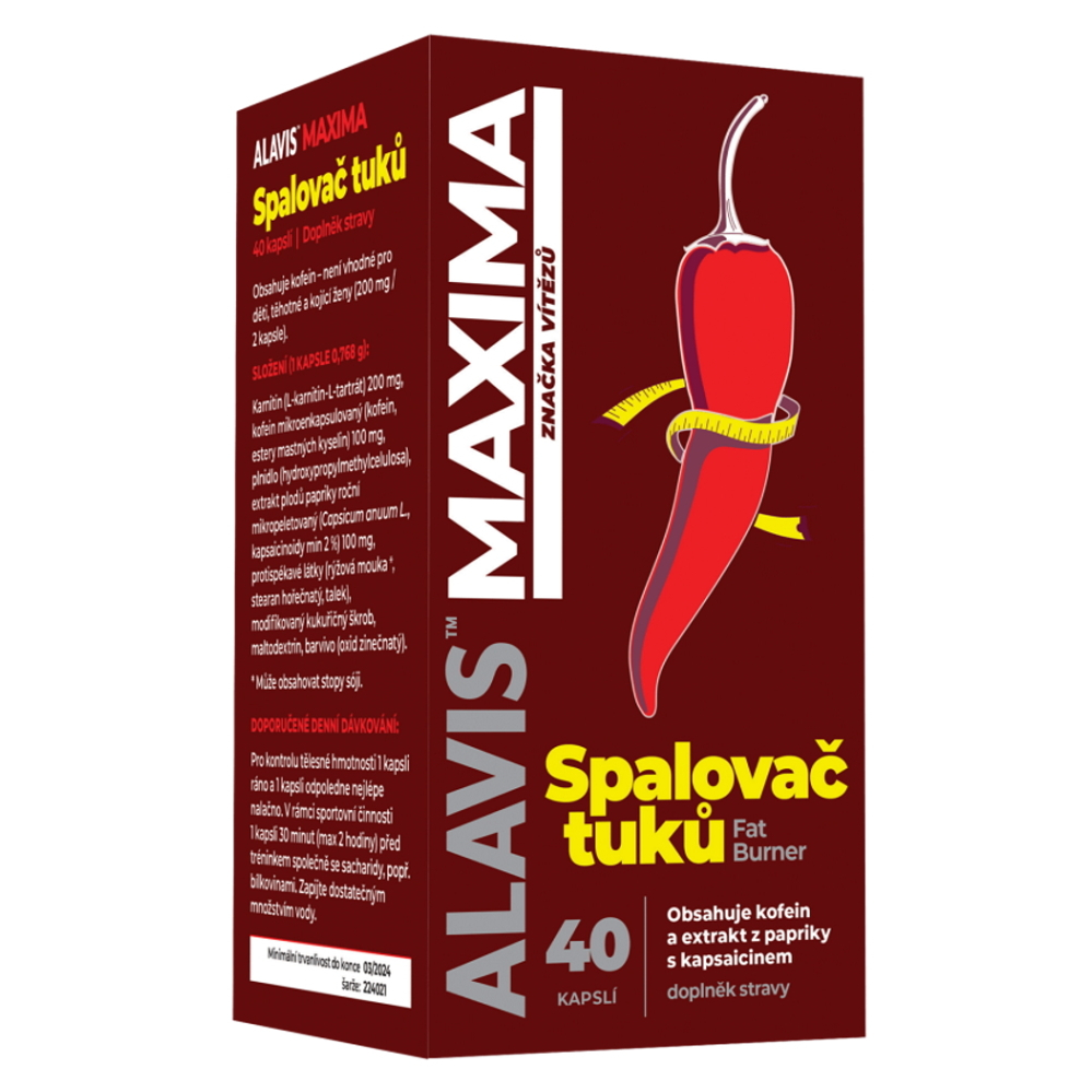 Alavis Maxima Spaľovač Tukov kapsuly s kofeínom 40 cps