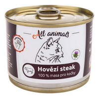 ALL ANIMALS konzerva hovädzí steak pre mačky 200 g