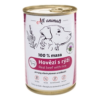 ALL ANIMALS konzerva hovädzie mleté s ryžou pre psov 400 g
