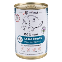 ALL ANIMALS konzerva losos kúsky pre psov 400 g