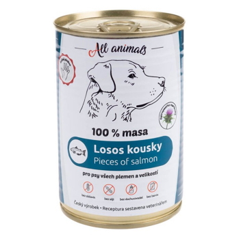 ALL ANIMALS konzerva losos kúsky pre psov 400 g