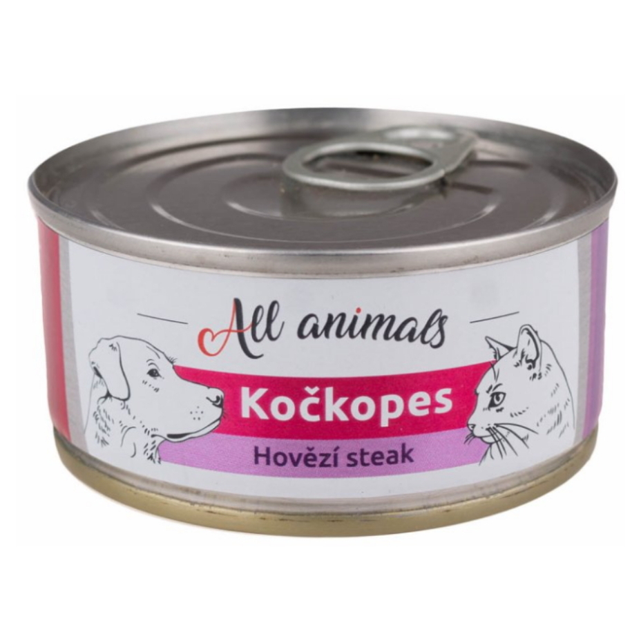E-shop ALL ANIMALS Kočkopes konzerva steak z hovädzej svaloviny 100 g