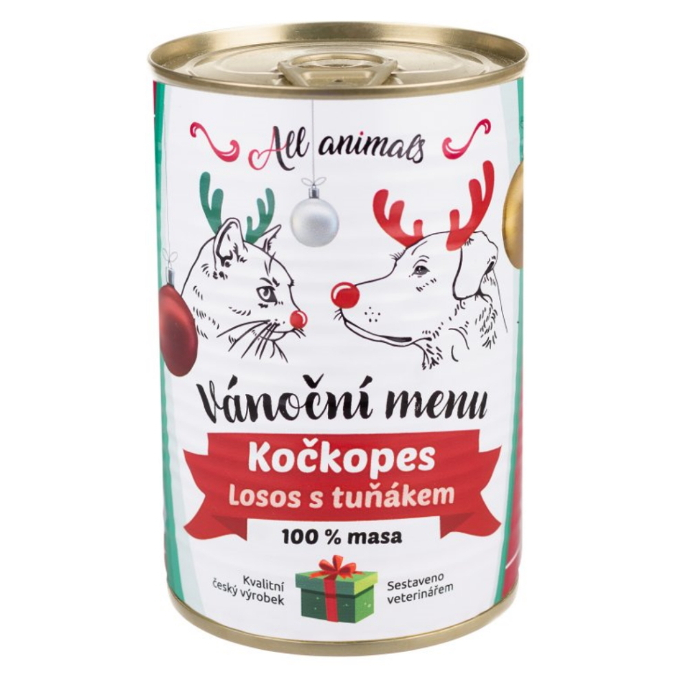 E-shop ALL ANIMALS Kočkopes Vianočné menu losos s tuniakom 400 g