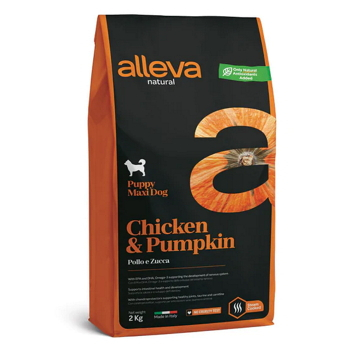 ALLEVA Natural Puppy Maxi Chicken&Pumpkin granule pre šteňatá 2 kg (Granule pre psov) - Monoproteinové