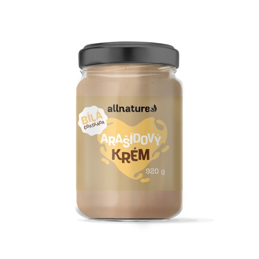 Allnature Arašidový krém s bielou čokoládou orechová nátierka s čokoládou 920 g