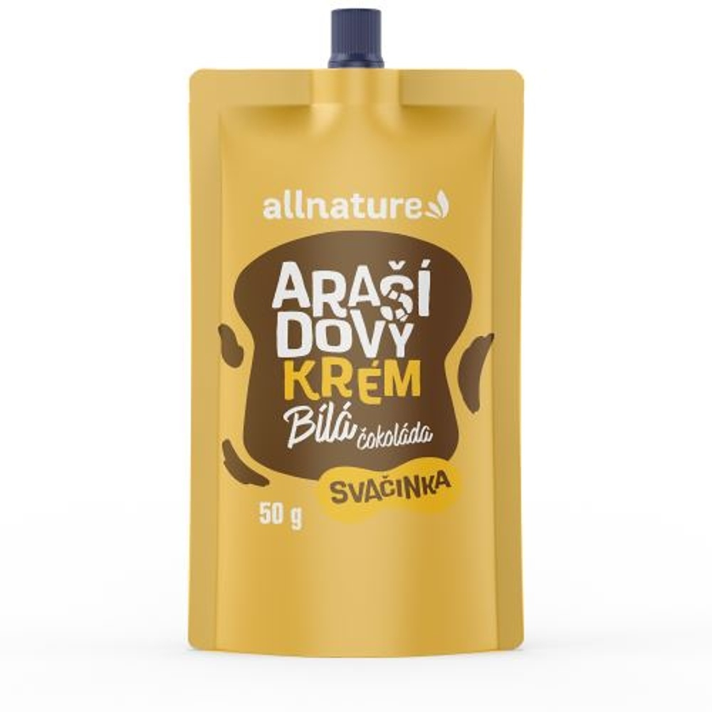 Allnature Arašidový krém s bielou čokoládou orechová nátierka s čokoládou 50 g