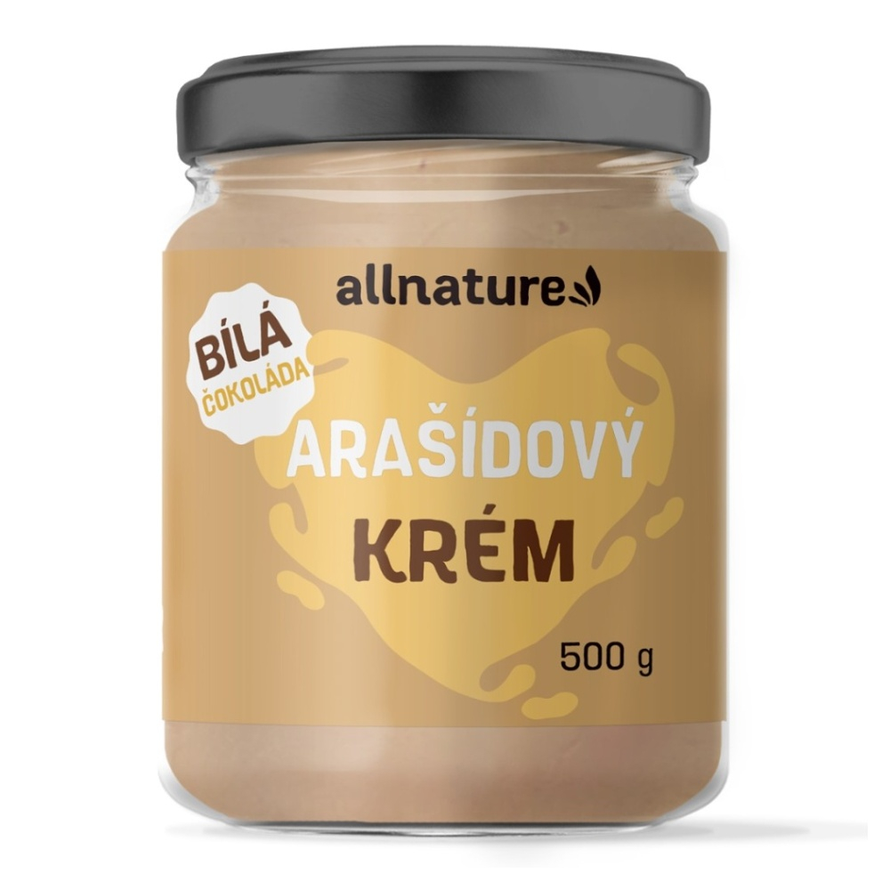Allnature Arašidový krém s bielou čokoládou orechová nátierka s čokoládou 500 g