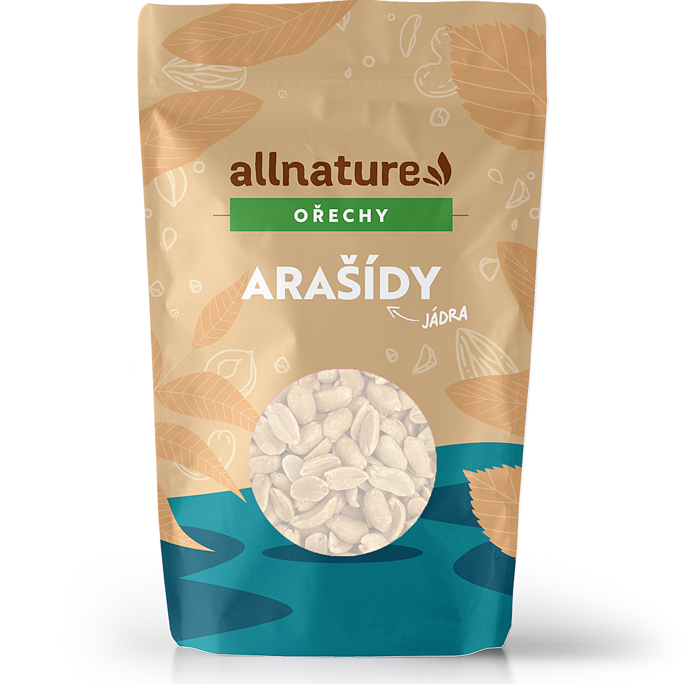 Allnature Arašidy pražené lúpané nesolené orechy pražené 1000 g kúpite na Mojalekaren.sk