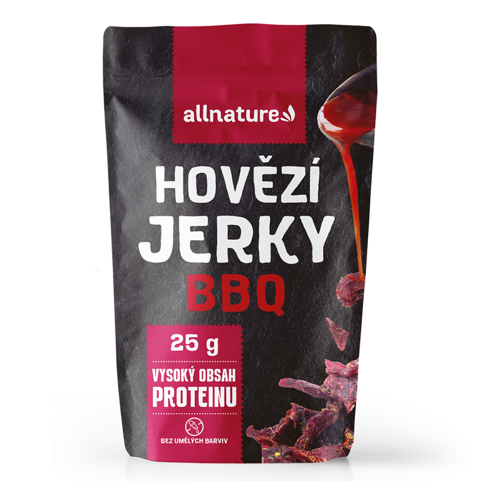 Allnature Hovädzie jerky BBQ sušené mäso hovädzie 25 g kúpite na Mojalekaren.sk