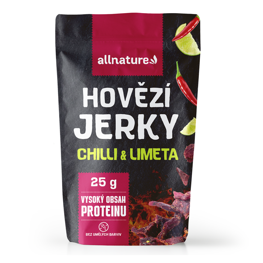 ALLNATURE BEEF Chilli & Lime Jerky sušené mäso 25 g