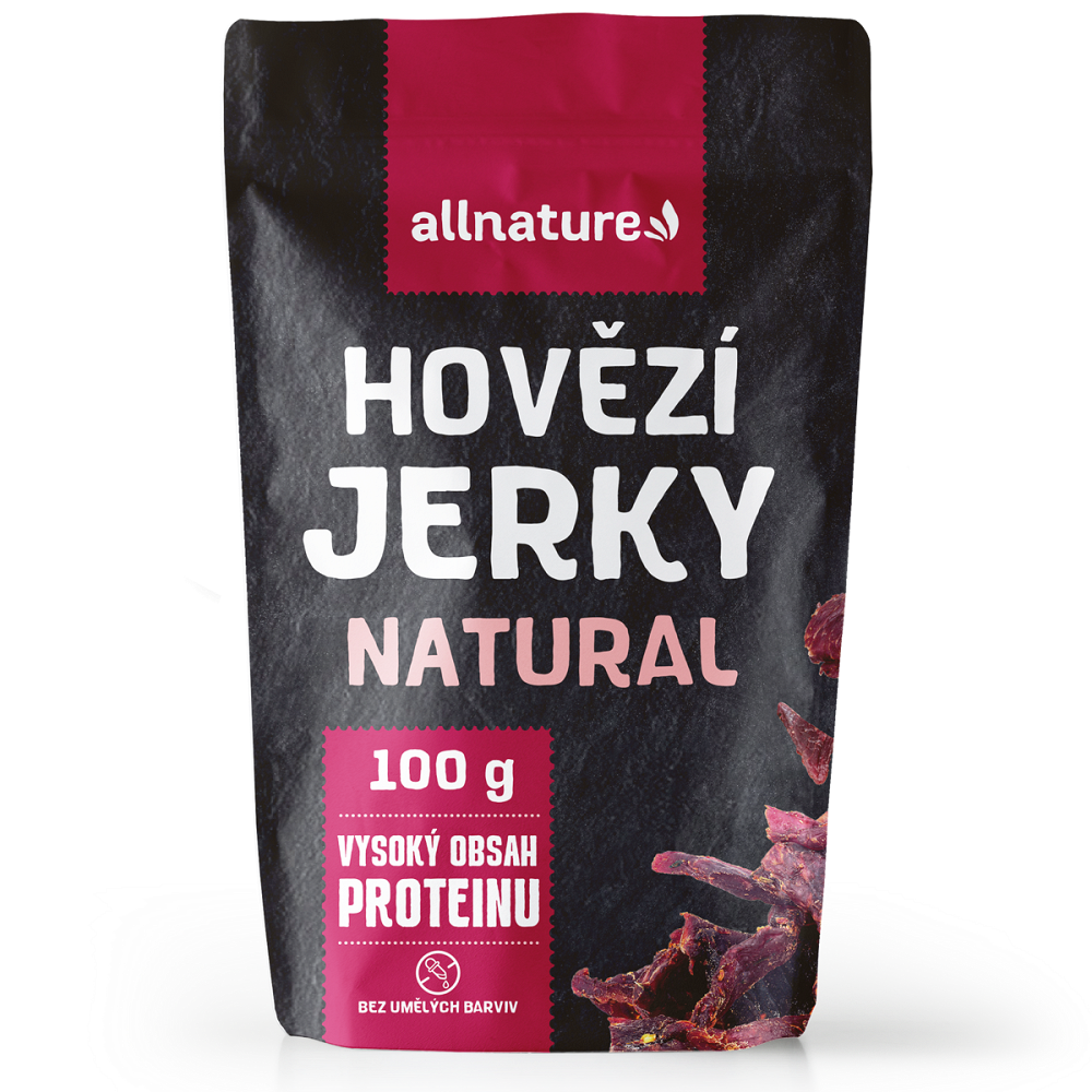 Allnature Hovädzie jerky Natural sušené mäso hovädzie 100 g kúpite na Mojalekaren.sk