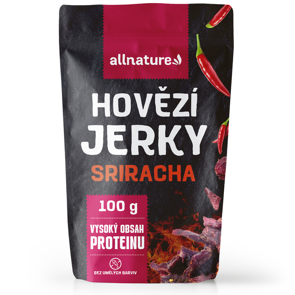 ALLNATURE BEEF Sriracha Jerky sušené mäso 100 g
