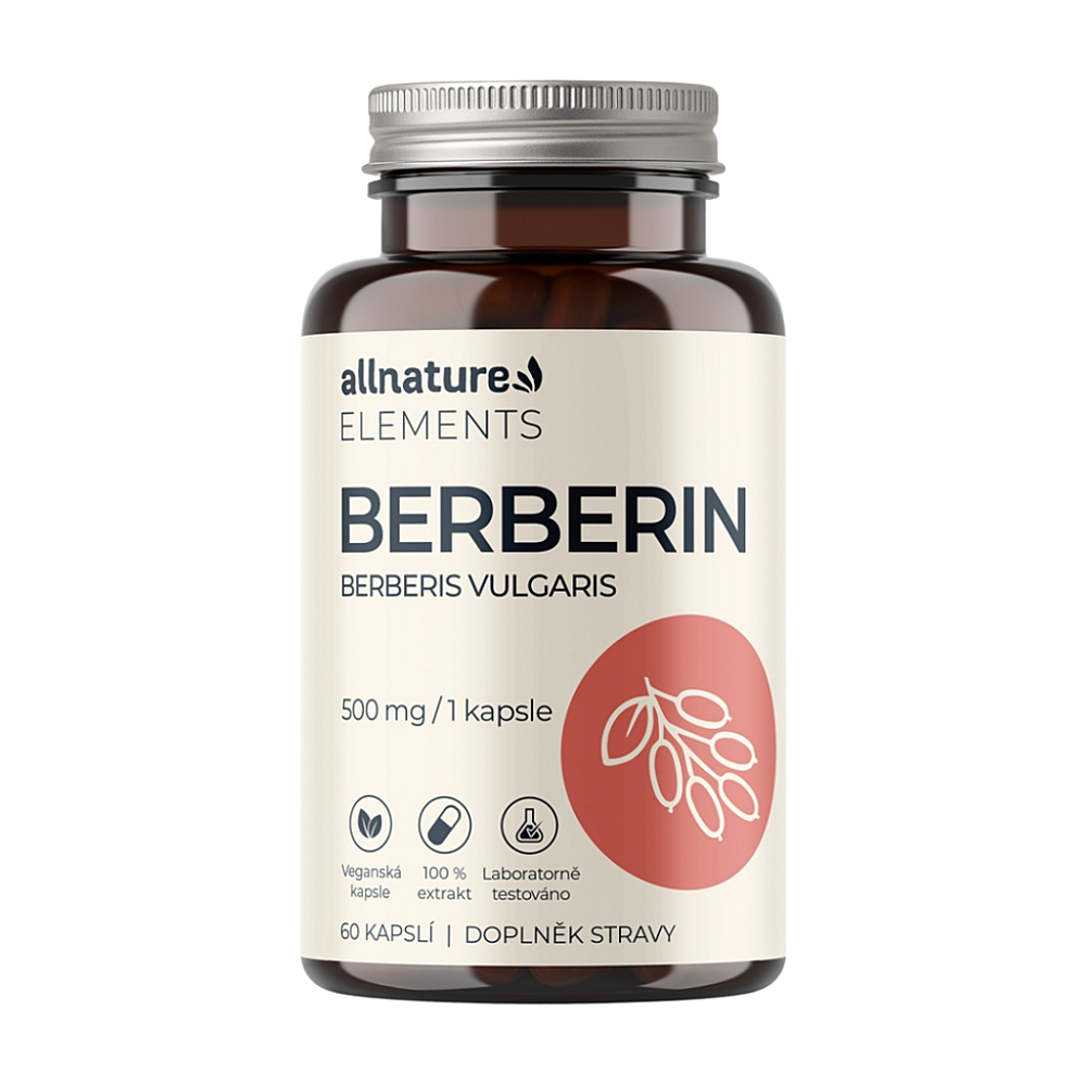 Allnature Elements Berberin doplnok stravy na podporu kardiovaskulárneho systému 60 cps