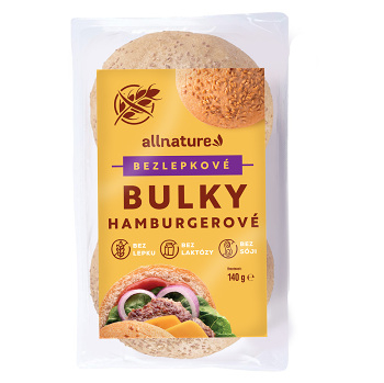 ALLNATURE Bezlepková hamburgerová žemľa 140 g (Bezlepkové pečivo)