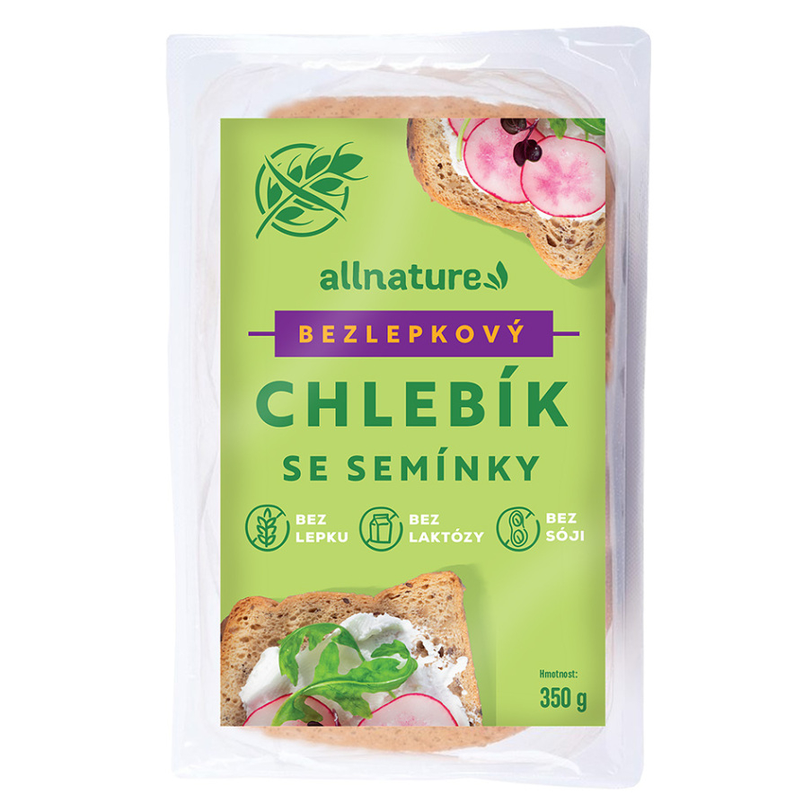 ALLNATURE Bezlepkový chlebík so semienkami 350 g