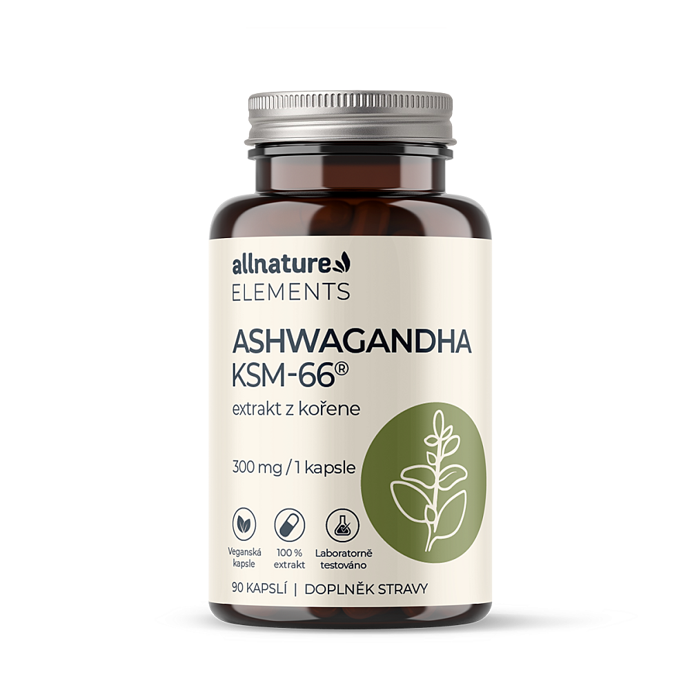 ALLNATURE Elements Ashwagandha KSM-66 90 kapsúl