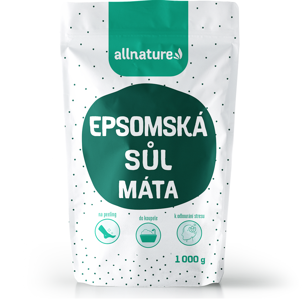 ALLNATURE Epsomská soľ Mäta, 1000 g kúpite na Mojalekaren.sk