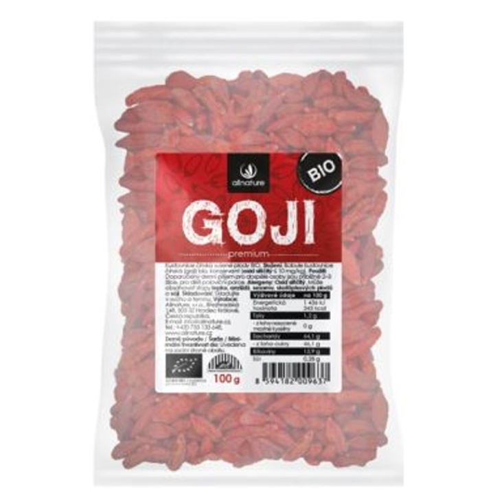 Allnature Kustovnica čínska Goji sušené BIO sušené plody v BIO kvalite 100 g kúpite na Mojalekaren.sk