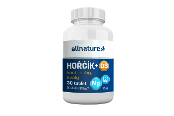 ALLNATURE Horčík + vitamín D3 30 tabliet