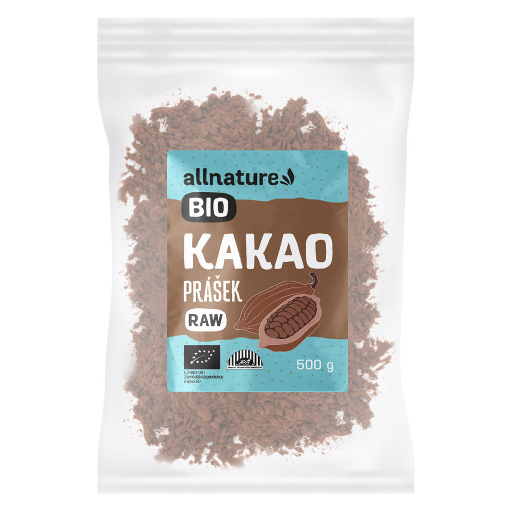 Allnature Kakaový prášok RAW BIO kakaový prášok v BIO kvalite 500 g