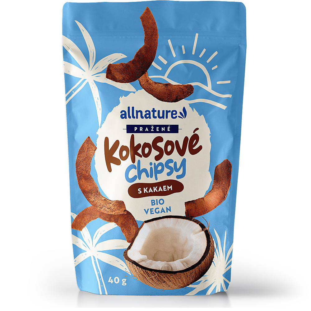 ALLNATURE Kokosové chipsy s kakaom BIO 40 g