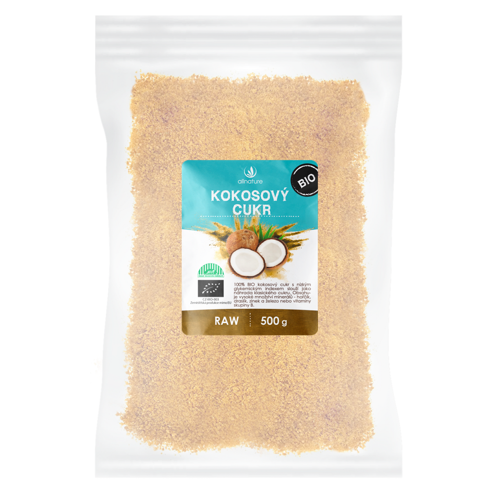 Allnature Kokosový cukor BIO prírodné sladidlo v BIO kvalite 500 g kúpite na Mojalekaren.sk