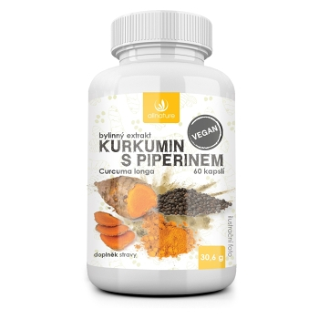 ALLNATURE Kurkumín s piperínom bylinný extrakt 60 kapsúl
