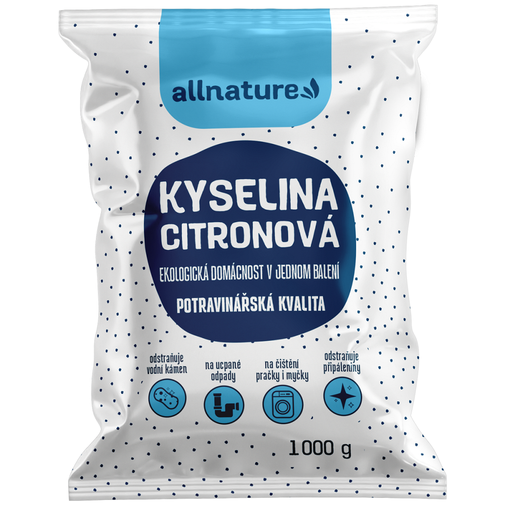 Allnature Kyselina citrónová kyselina citrónová na domáce použitie 1000 g