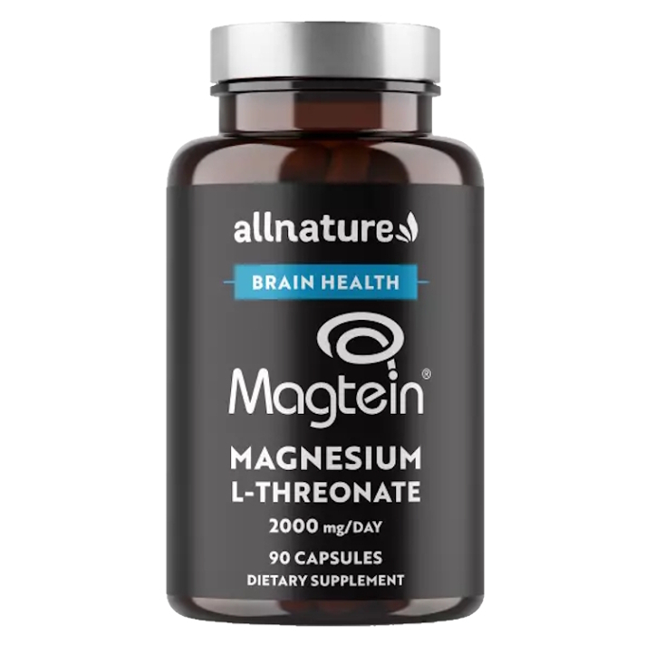 Allnature Magtein® Magnesium L-Threonate kapsuly na podporu normálnej činnosti nervovej sústavy, svalov, zubov a zníženie únavy 90 cps kúpite na Mojalekaren.sk