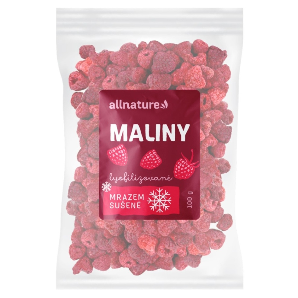Allnature Mrazom sušené maliny mrazom sušené ovocie 100 g