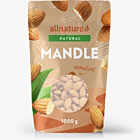 ALLNATURE Mandle jadrá natural 1000 g