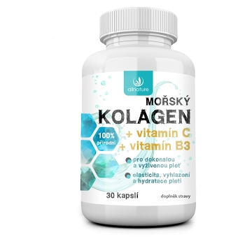 ALLNATURE Morský kolagén + vitamín C + vitamín B3 30 kapsúl