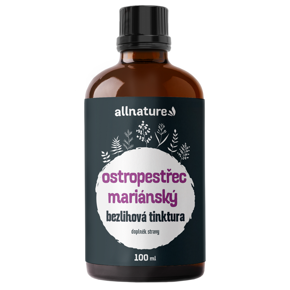 Allnature Pestrec mariánsky bezliehová tinktúra na podporu zdravia pečene 100 ml