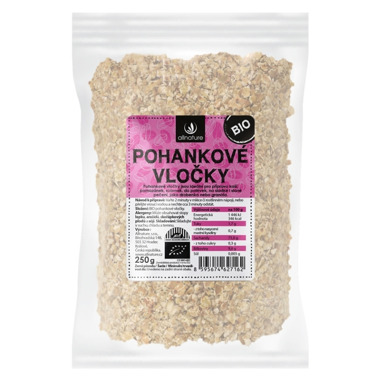 ALLNATURE Pohánkové vločky BIO 250 g