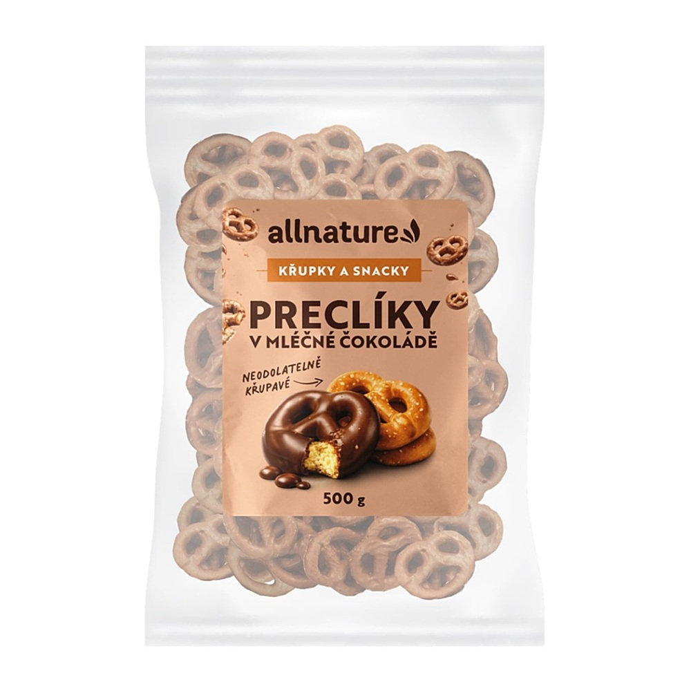Allnature Praclíky v mliečnej čokoláde praclíky v poleve 500 g