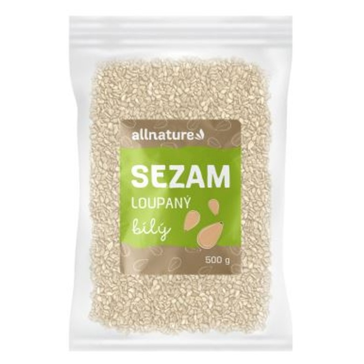 Allnature Sezam lúpaný biely semienka lúpané 500 g