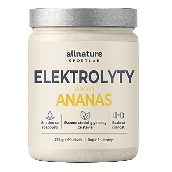 Allnature Sportlab Elektrolyty ananas 274 g (Iontové nápoje)