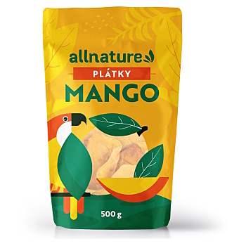 ALLNATURE Mango sušené plátky 500 g (Rôznorodé ovocie) - Jednozložkové